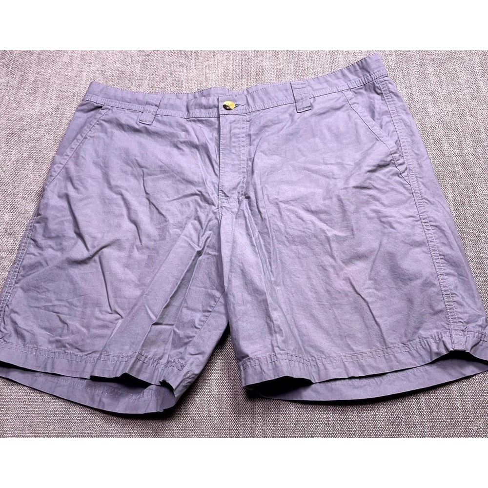 Columbia Sportswear Chino Shorts Mens 36 Navy Blue Logo Flat Front Streetwear